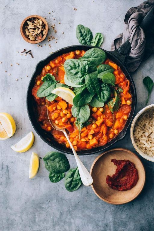 Moroccan-Inspired Chickpea and Spinach Stew