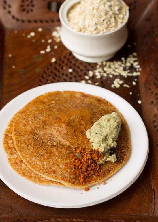 Multigrain Oat Dosa with Ragi and Jowar