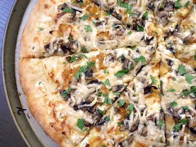 Mushroom and Caramelized Onion Pizza