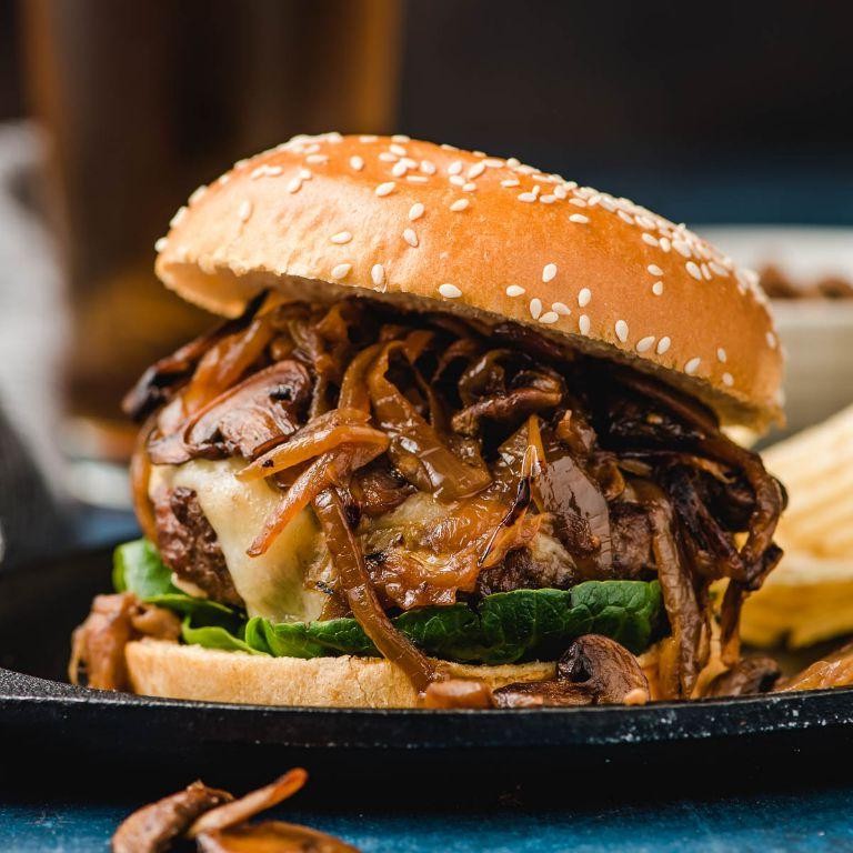 Mushroom and Swiss Burger