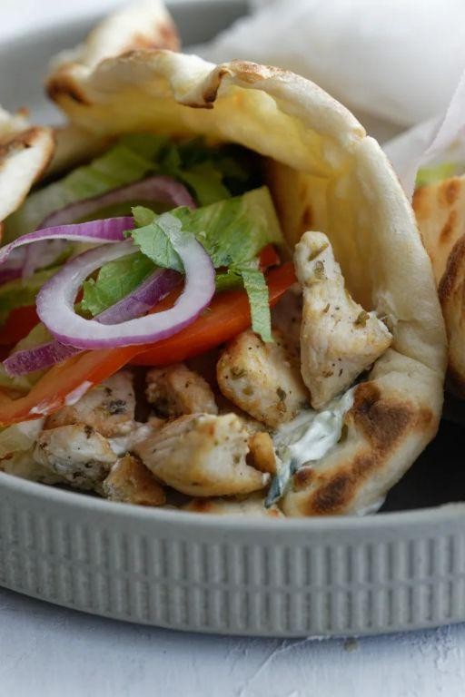 Naan Bread Gyros with Tzatziki Sauce