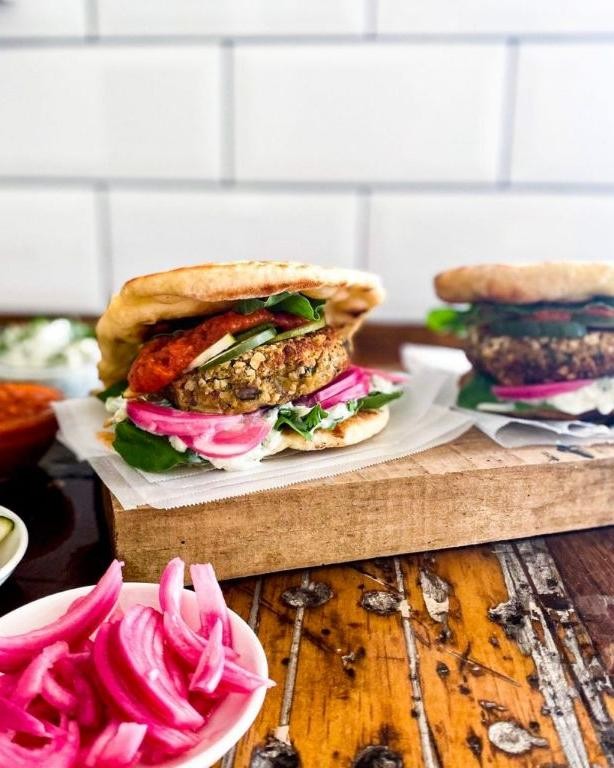 Naan Bread Veggie Burger