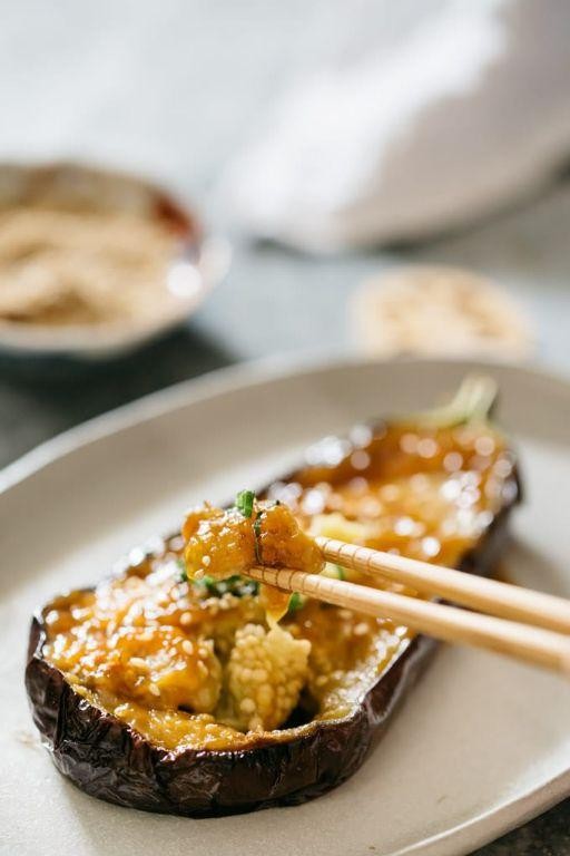 Nasu Dengaku Bento with Miso-Glazed Eggplant