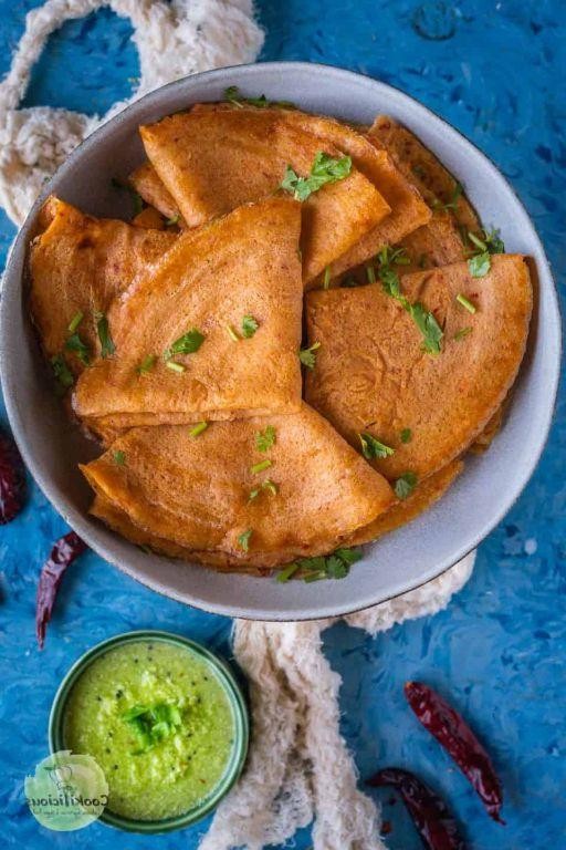 Oat and Carrot Dosa with Peanut Chutney