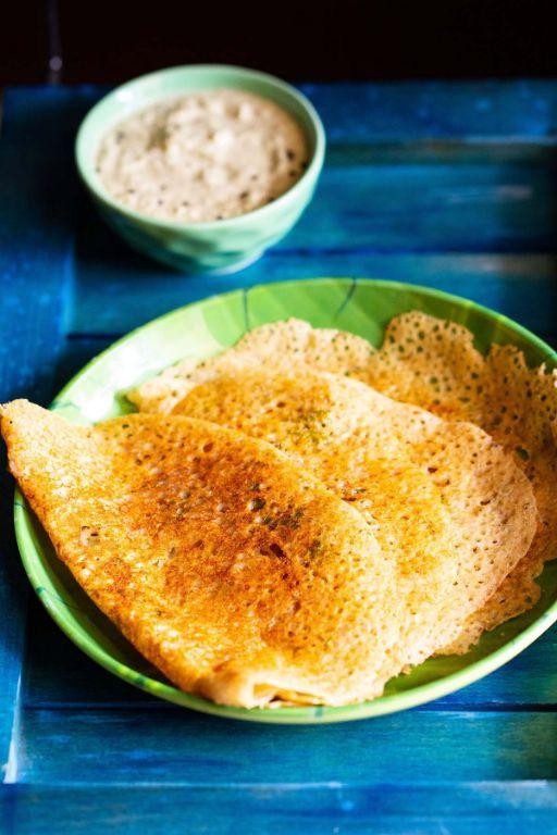 Oat and Paneer Dosa with Mint Chutney