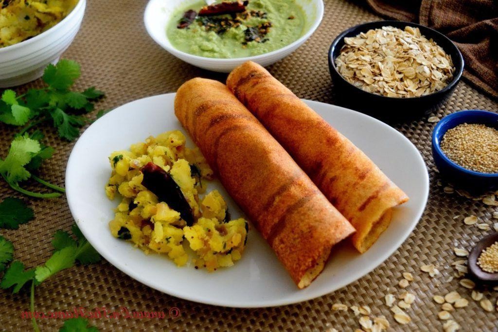 Oat and Quinoa Dosa with Avocado Dip