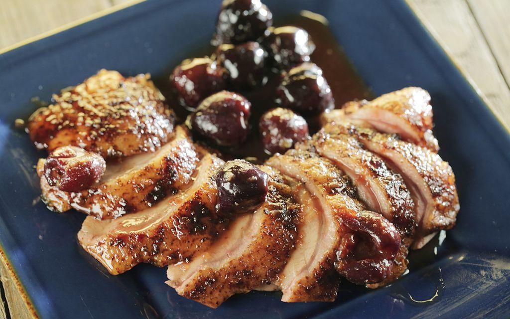 Oklahoma Joe Smoked Duck with Cherry Sauce