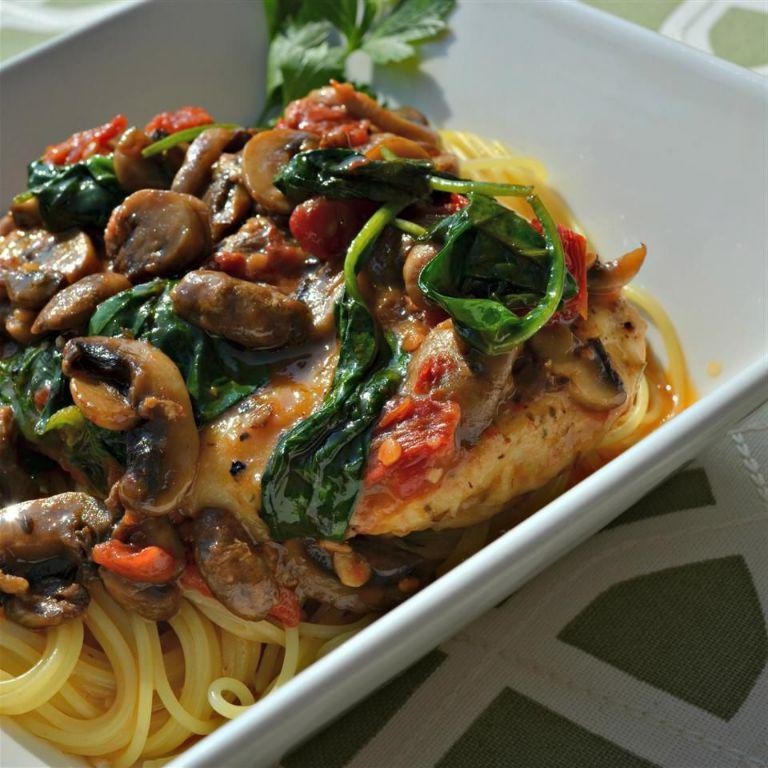 One-Pan Chicken Marsala with Spinach
