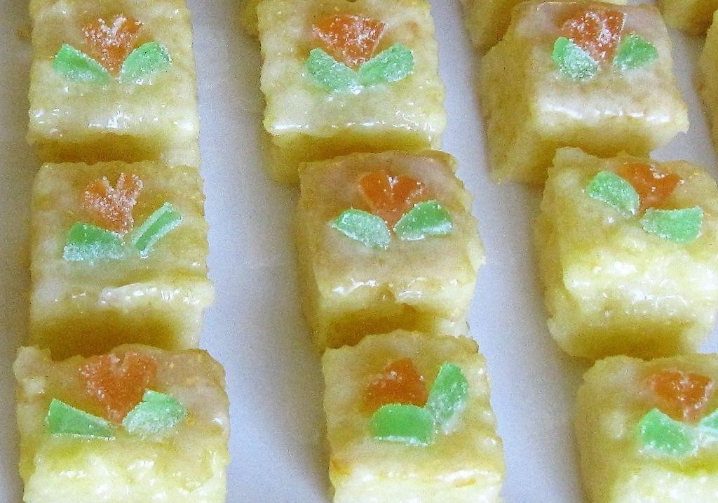 Orange Blossom Honey Petit Fours with Candied Citrus