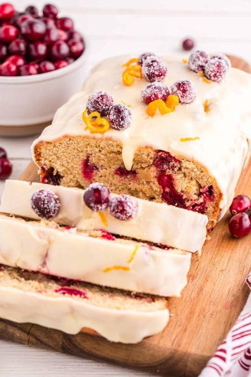 Orange Cranberry Loaf Cake with Citrus Glaze