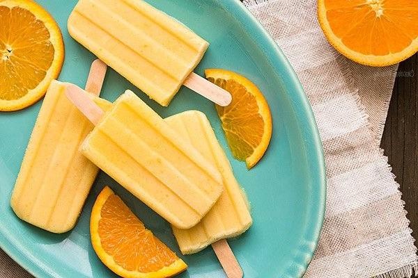 Orange Creamsicle Yogurt Popsicles