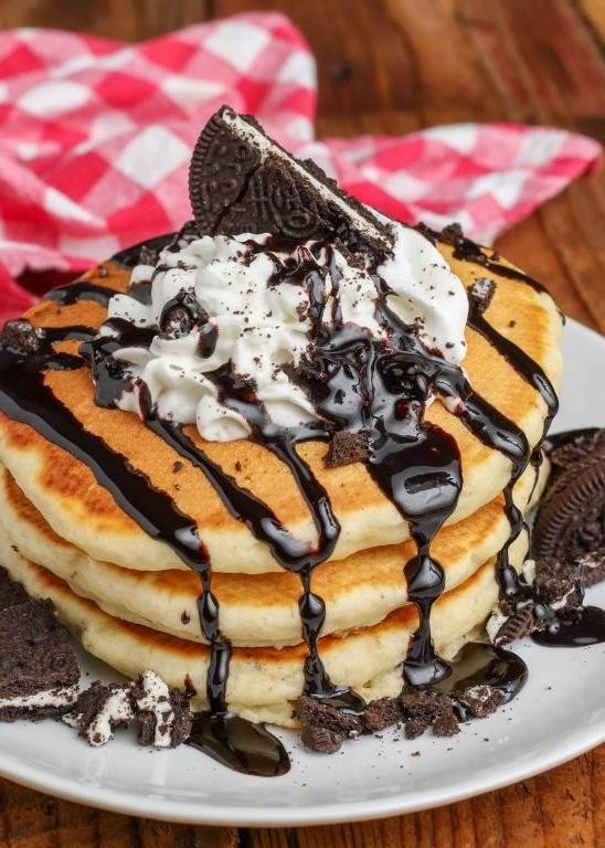 Oreo Cookie Krusteaz Pancakes