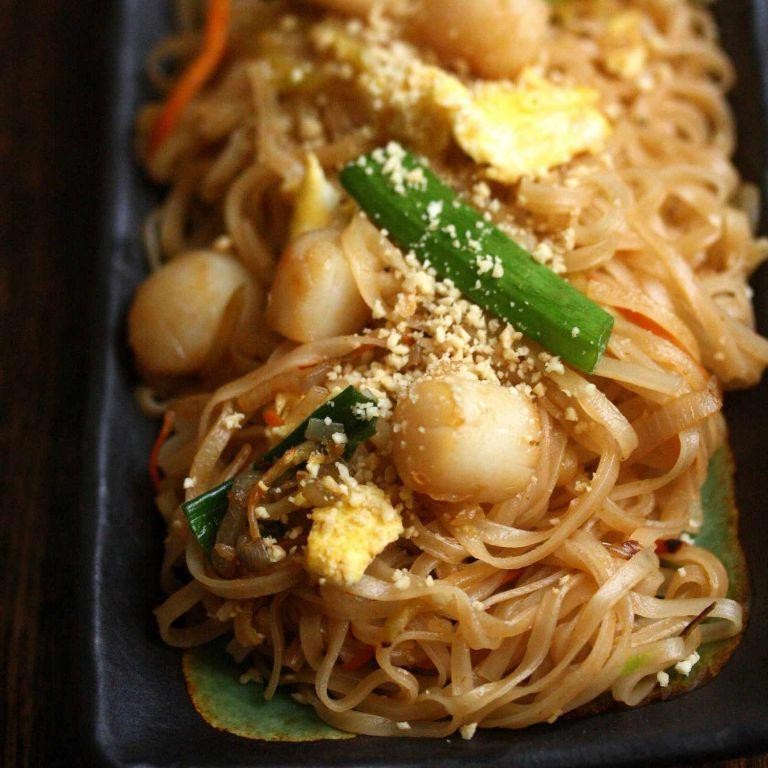 Pad Thai with Scallops and Lemon Zest