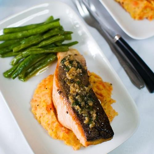 Pan Seared Salmon with Lemon Caper Sauce
