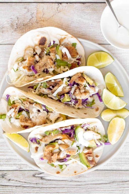 Pan-Fried Catfish Tacos with Lime Crema