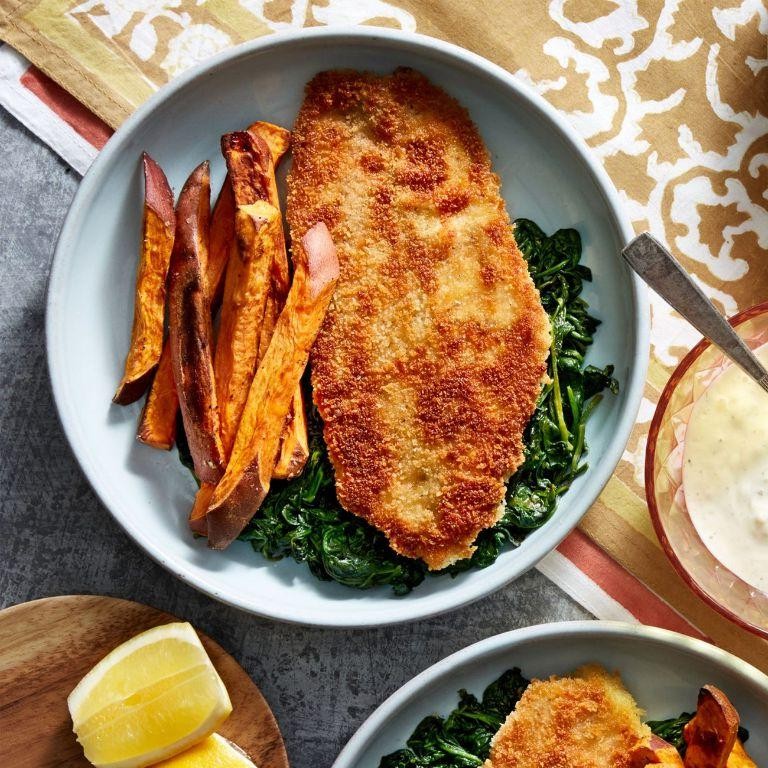 Pan-Fried Catfish with Sweet Potato Fries