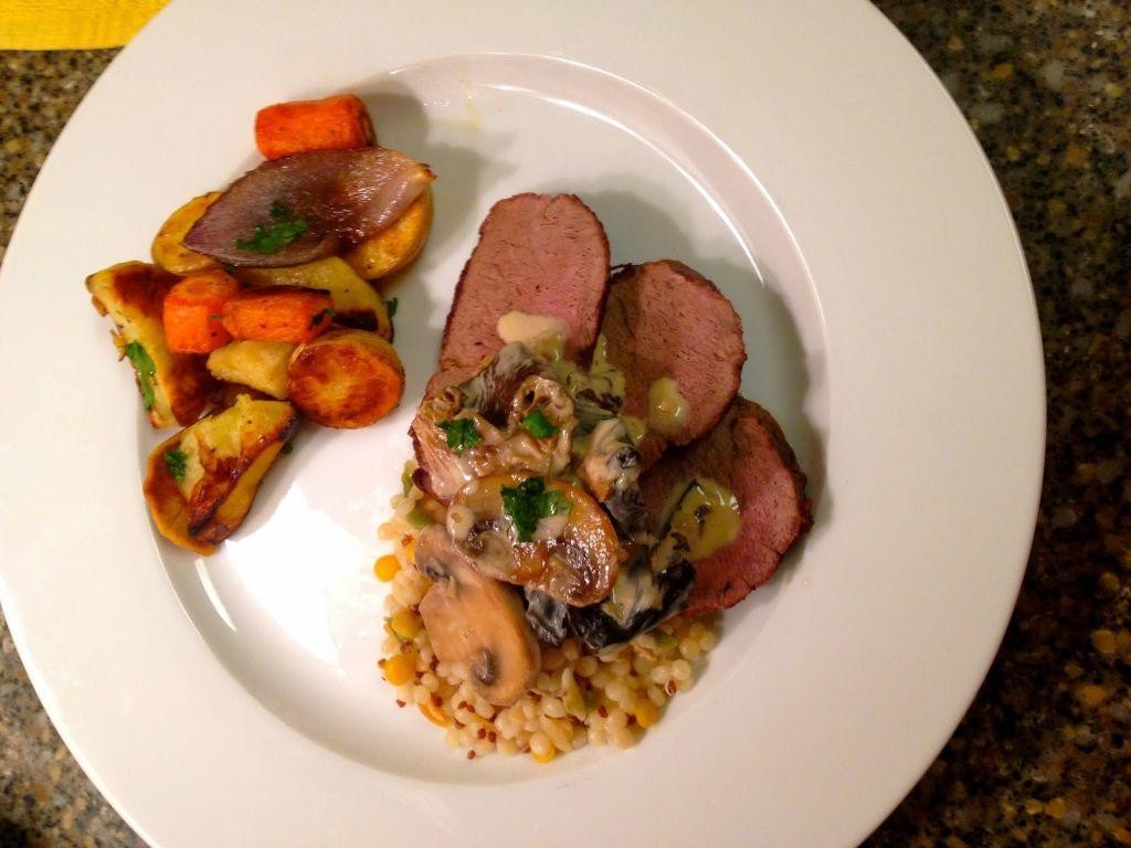 Pan-Seared Moose Tenderloin with Mushroom Sauce