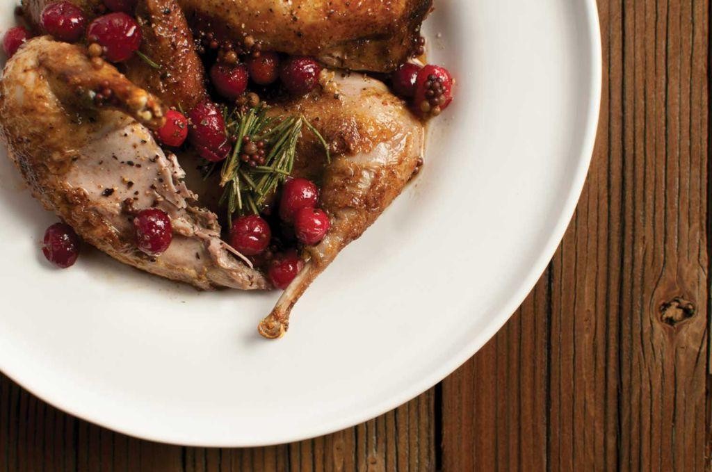Pan-Seared Partridge with Cranberry Glaze