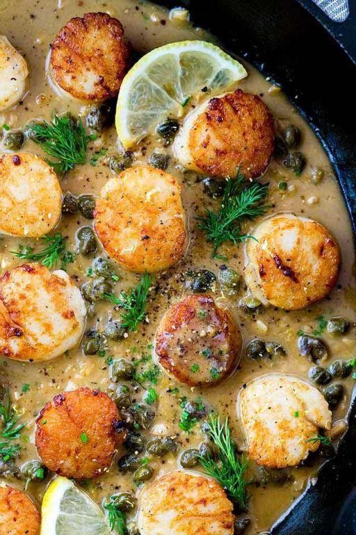Pan-Seared Scallops with Lemon Caper Sauce