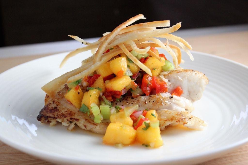 Pan-Seared Snapper with Peach Salsa