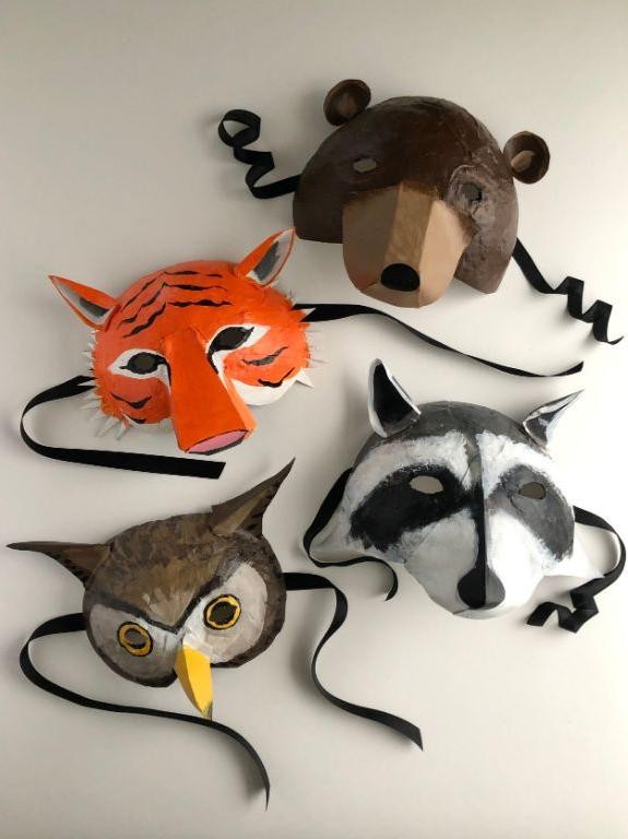 Paper Mache Animal Masks for Kids