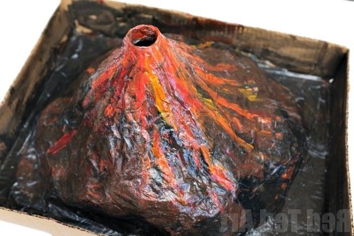 Paper Mache Volcano for Science Fair