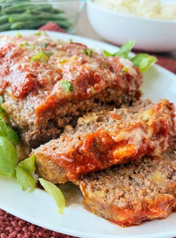 Parmesan Crusted Meatloaf with Sweet Italian Sausage