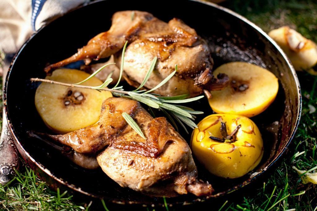 Partridge Stuffed with Apples and Sage