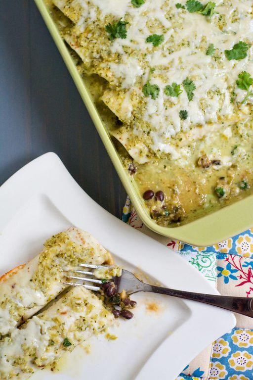 Pasilla Pepper and Black Bean Enchiladas