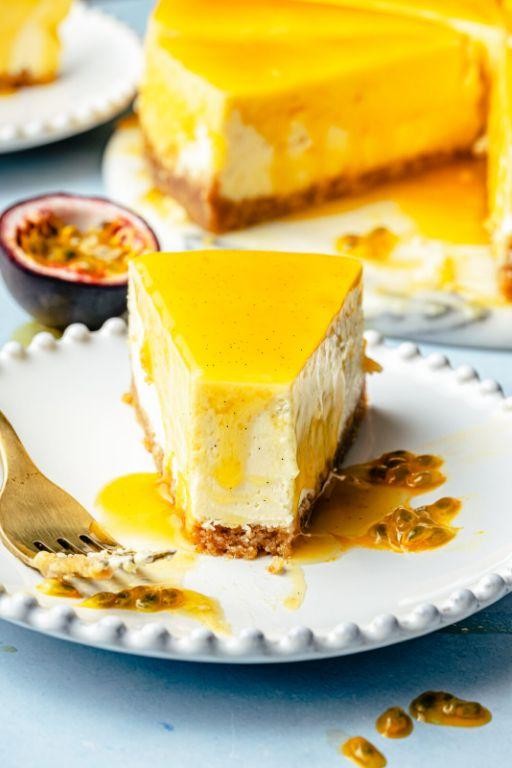 Passionfruit Cheesecake with Graham Cracker Crust