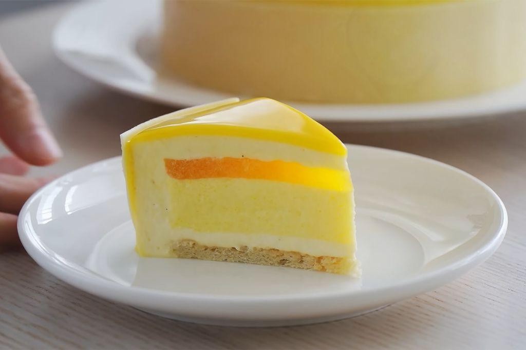 Passionfruit and Mango Mousse Cake