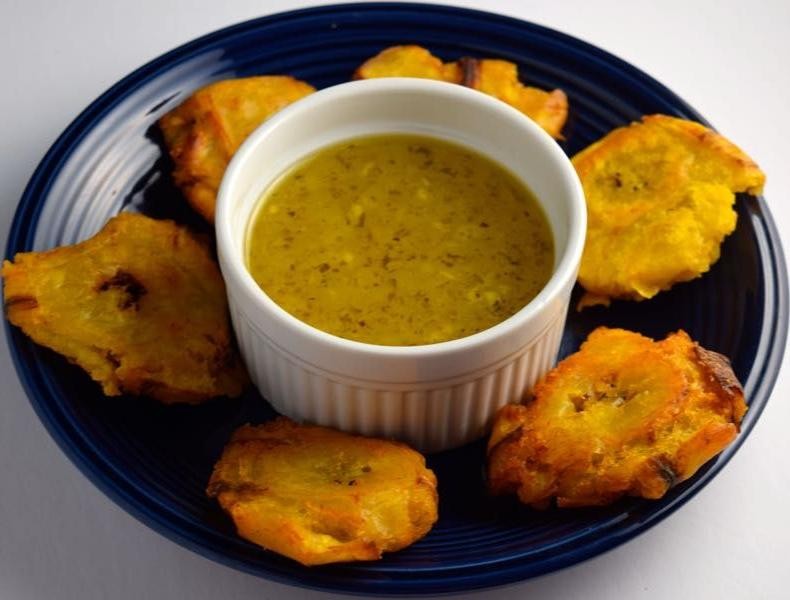 Patacones with Garlic Mojo Sauce