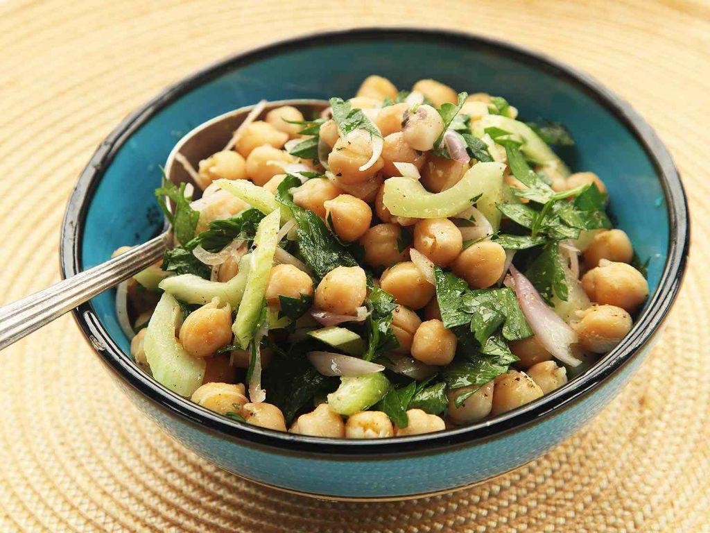 Pea and Chickpea Salad with Cumin Vinaigrette