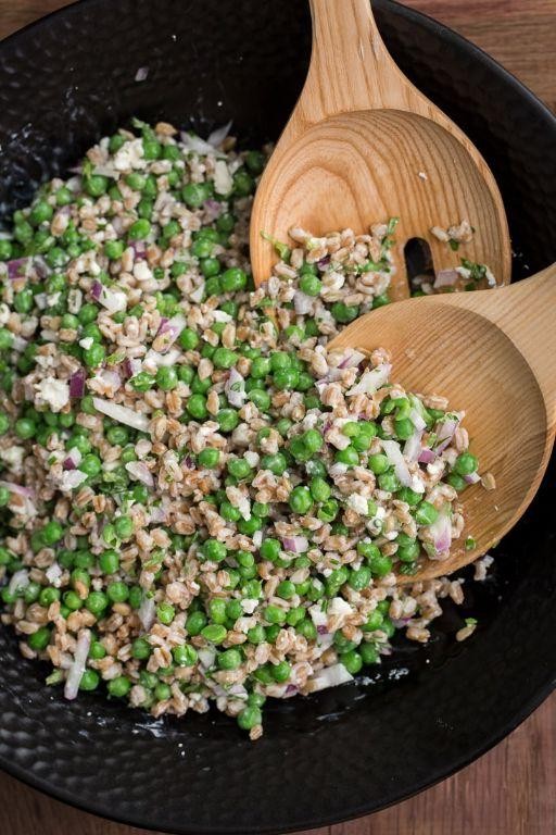 Pea and Farro Salad with Lemon Herb Dressing
