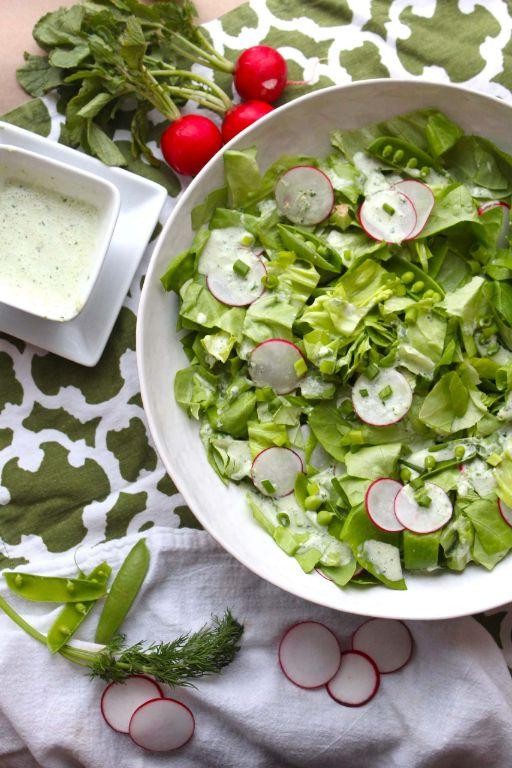 Pea and Radish Salad with Buttermilk Dressing