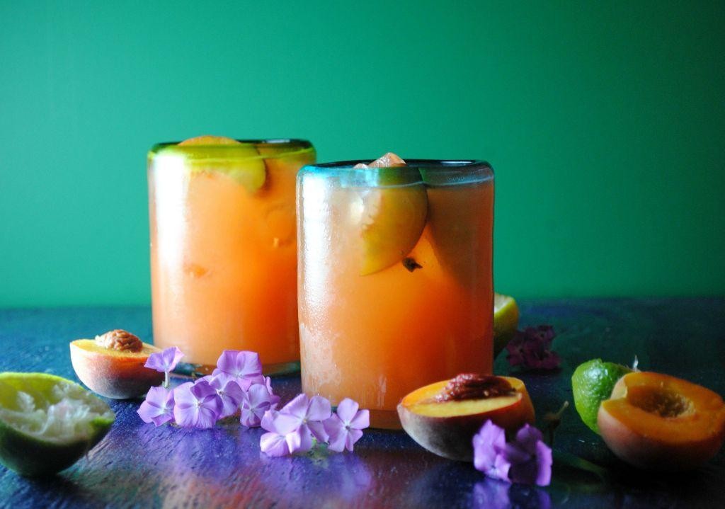 Peach Limeade with Fresh Mint