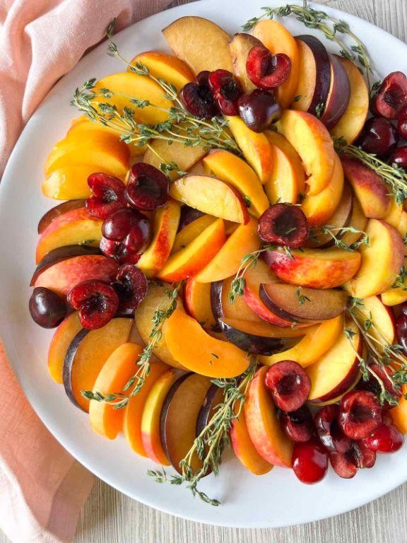 Peachy Keen Easter Fruit Salad with Peaches and Plums