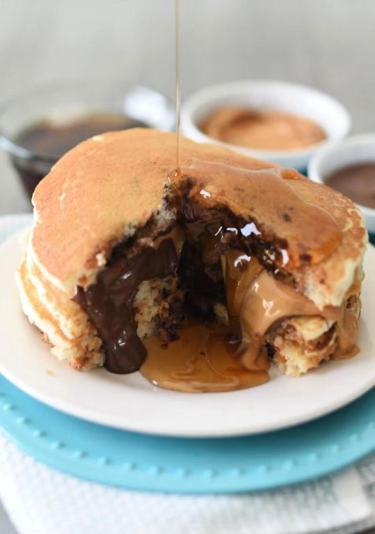 Peanut Butter Chocolate Krusteaz Pancakes