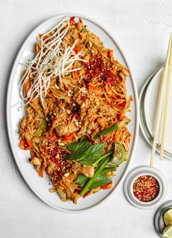 Peanut Butter Pad Thai with Crushed Cashews