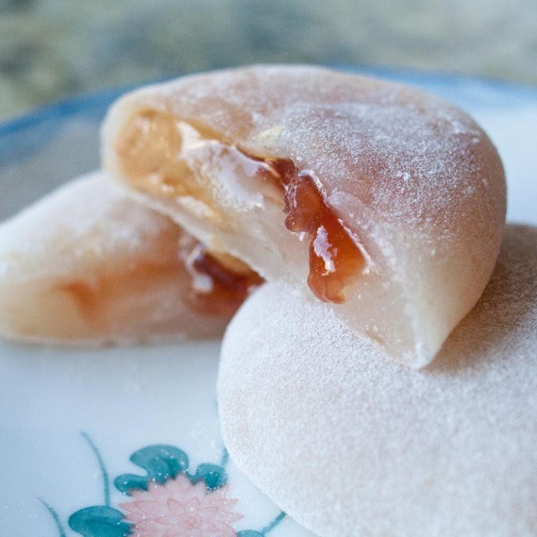 Peanut Butter and Jelly Mochi Balls