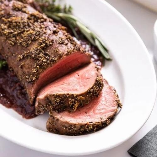 Peppercorn Crusted Beef Tenderloin Steak