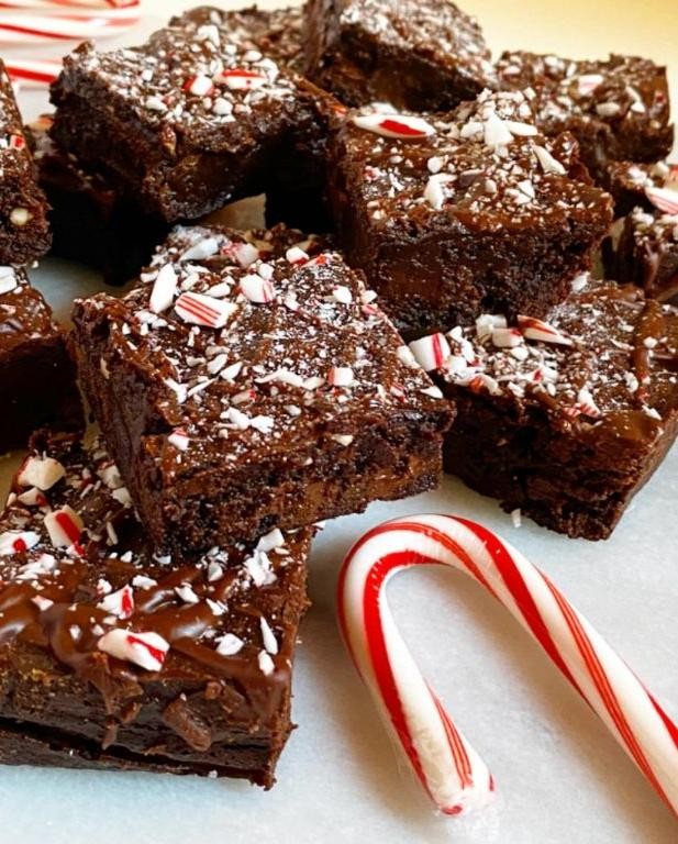 Peppermint Mocha Petit Fours with Candy Cane Crunch