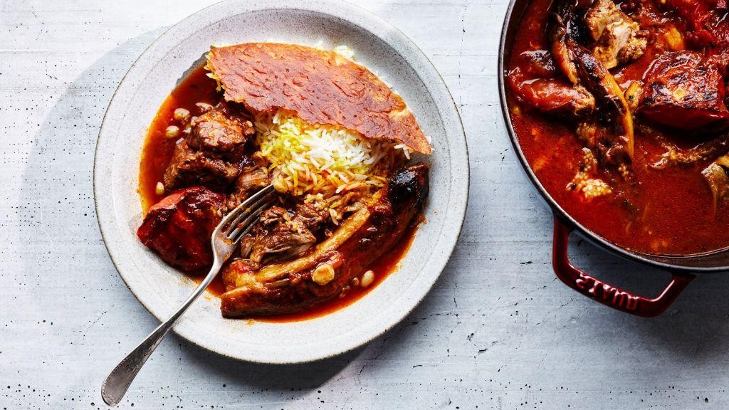 Persian Lamb Stew with Eggplant and Tomatoes