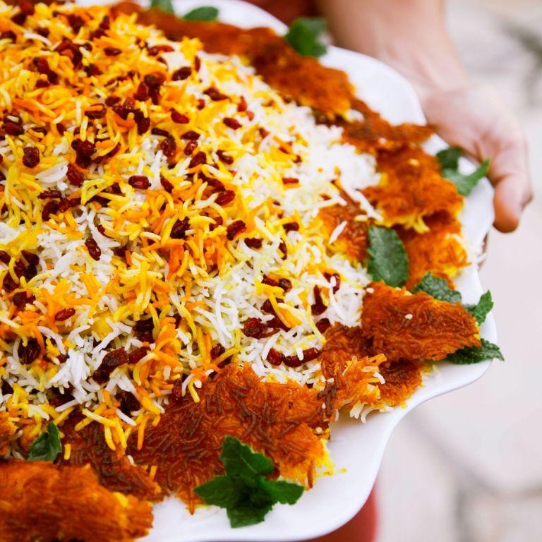Persian Saffron Yellow Rice with Barberries
