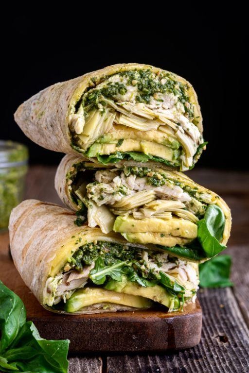 Pesto Chicken and Mozzarella Cold Wrap