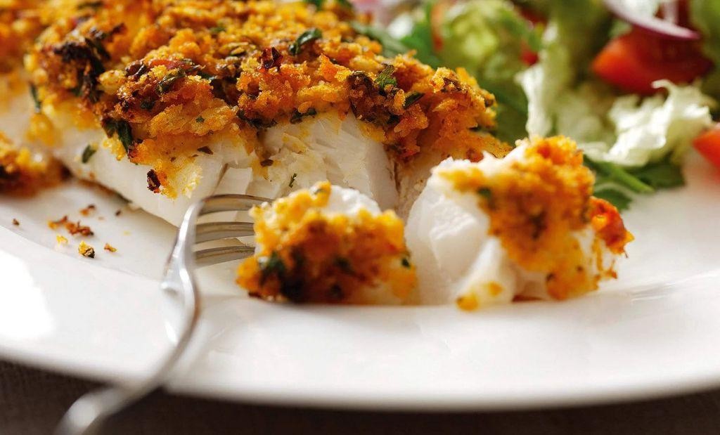 Pesto Crusted Cod with Cherry Tomatoes