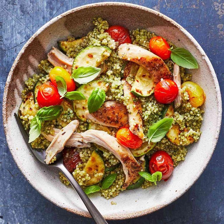 Pesto Quinoa with Grilled Chicken