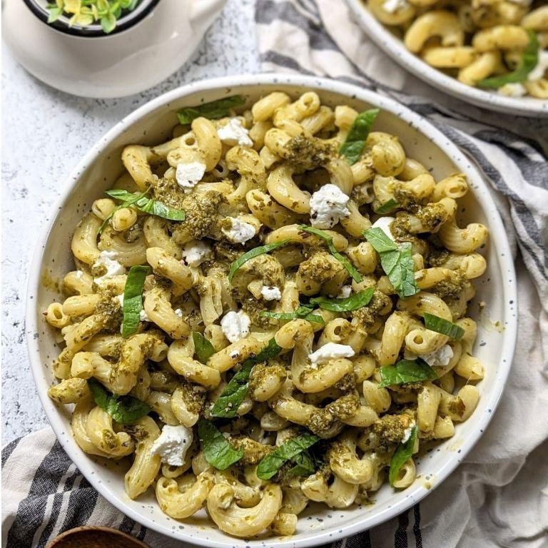 Pesto and Goat Cheese Pasta