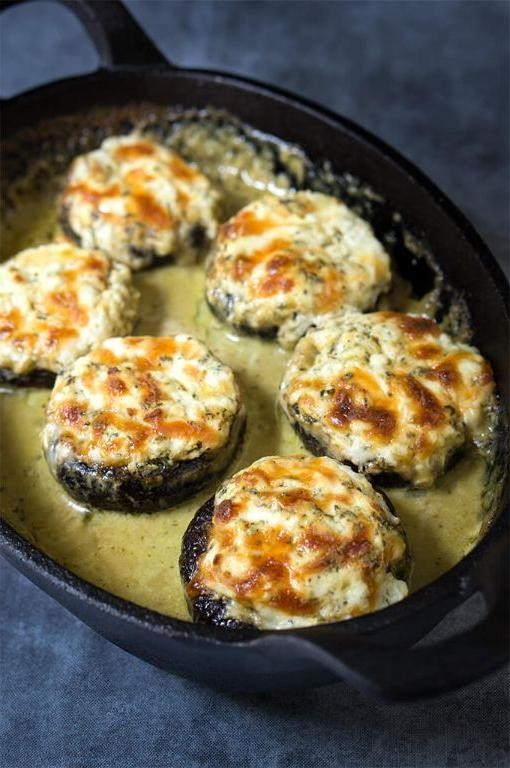 Pesto and Mozzarella Stuffed Mushrooms