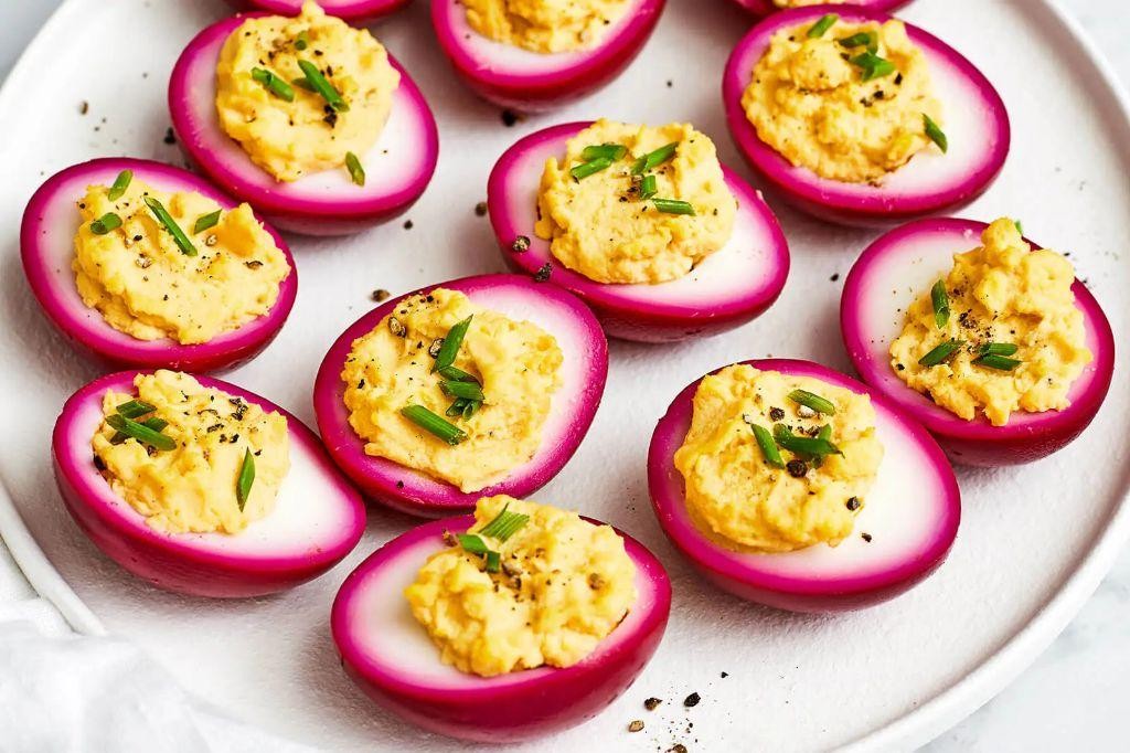 Pickled Beet Deviled Eggs